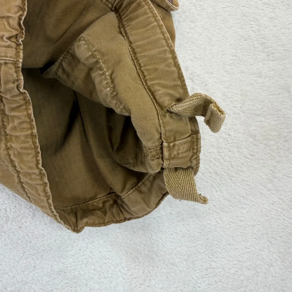 FJ Mens Y2K Cargo Shorts Tan/Brown Size 38 Gorpcore Utility Grunge Wash